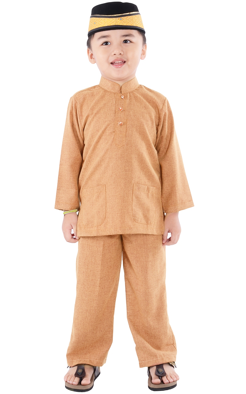  FAMILY SET KIDS BAJU MELAYU CARIA MAROON YELLOW Kids 