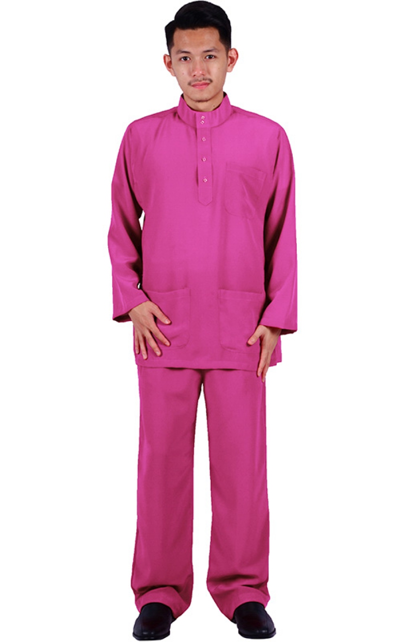  BAJU MELAYU WALED DEEP PINK Baju Melayu Men