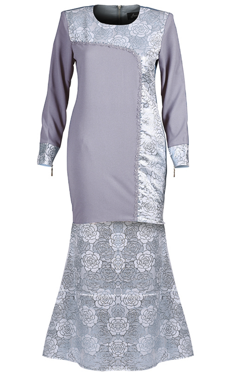 BAJU KURUNG SONGKET FEMINA G- SILVER - Baju Kurung - Kids