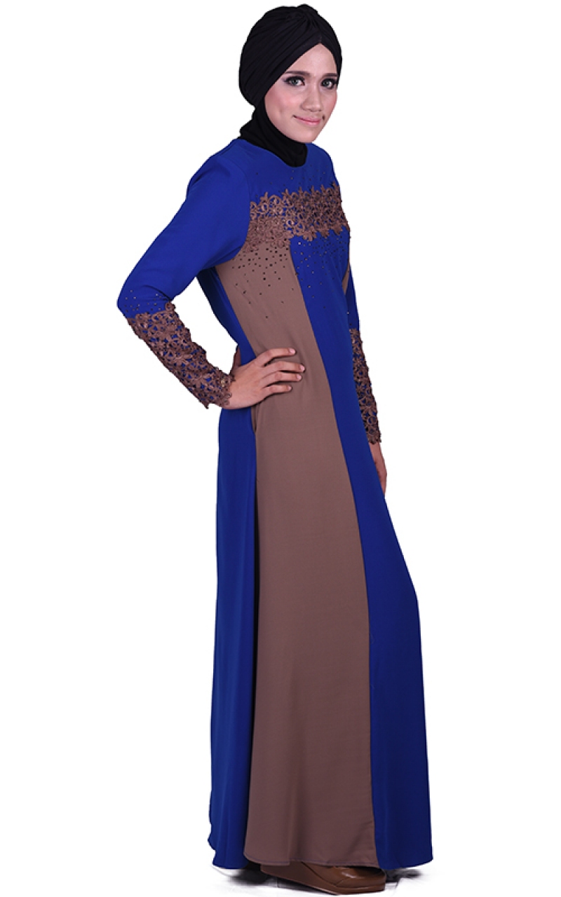 JUBAH DRESS MANIS AIDA - MEDIUM BLUE - Jubah Dresses - Women