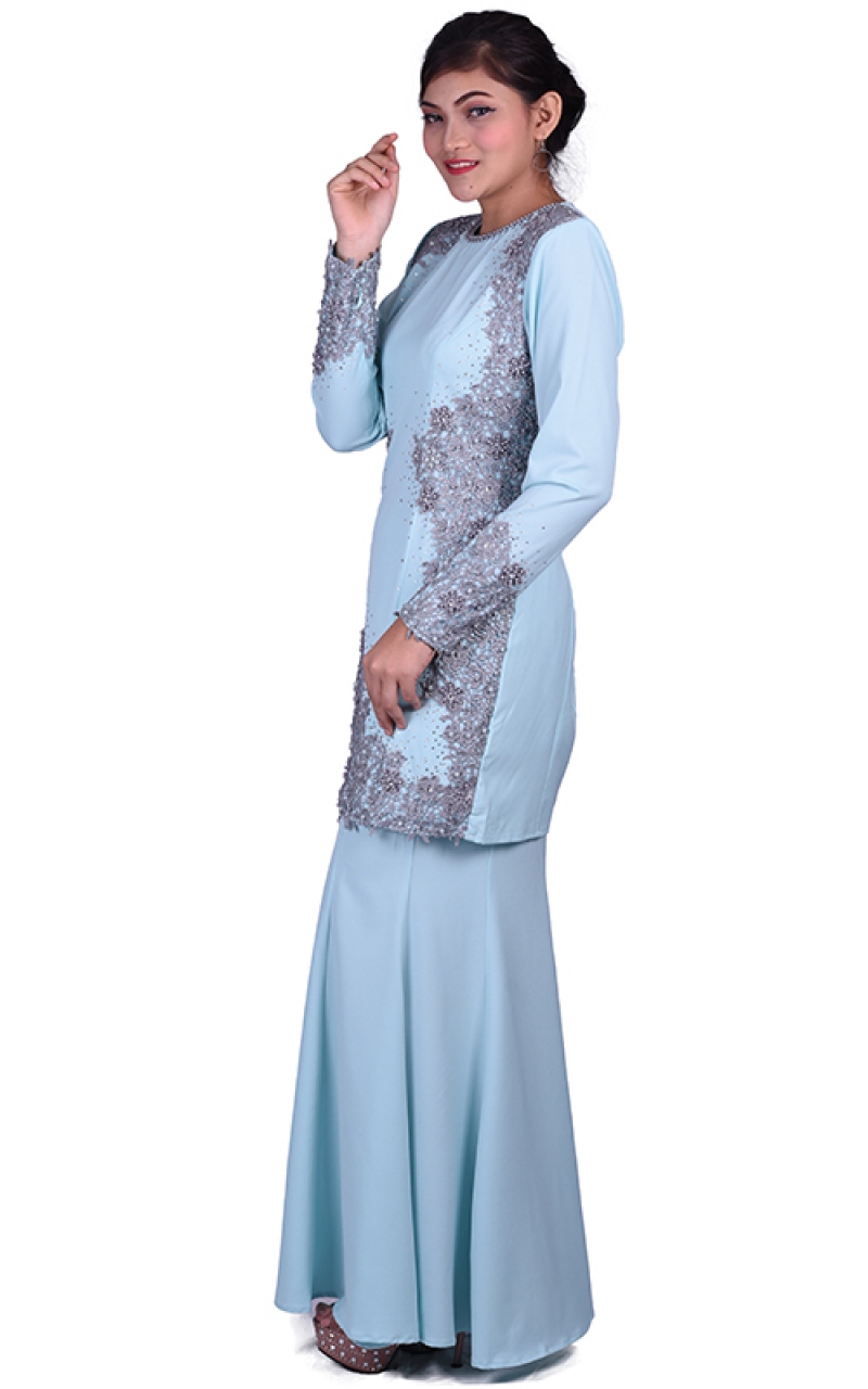 BAJU KURUNG MODEN BELLA PALE TURQUOISE Baju Kurung Women