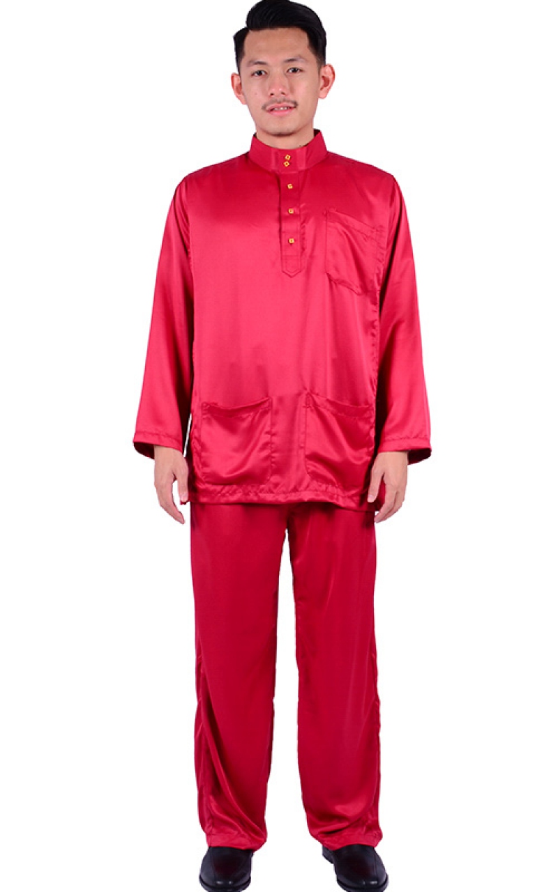  BAJU MELAYU  FALIQ MAROON Baju Melayu  Men