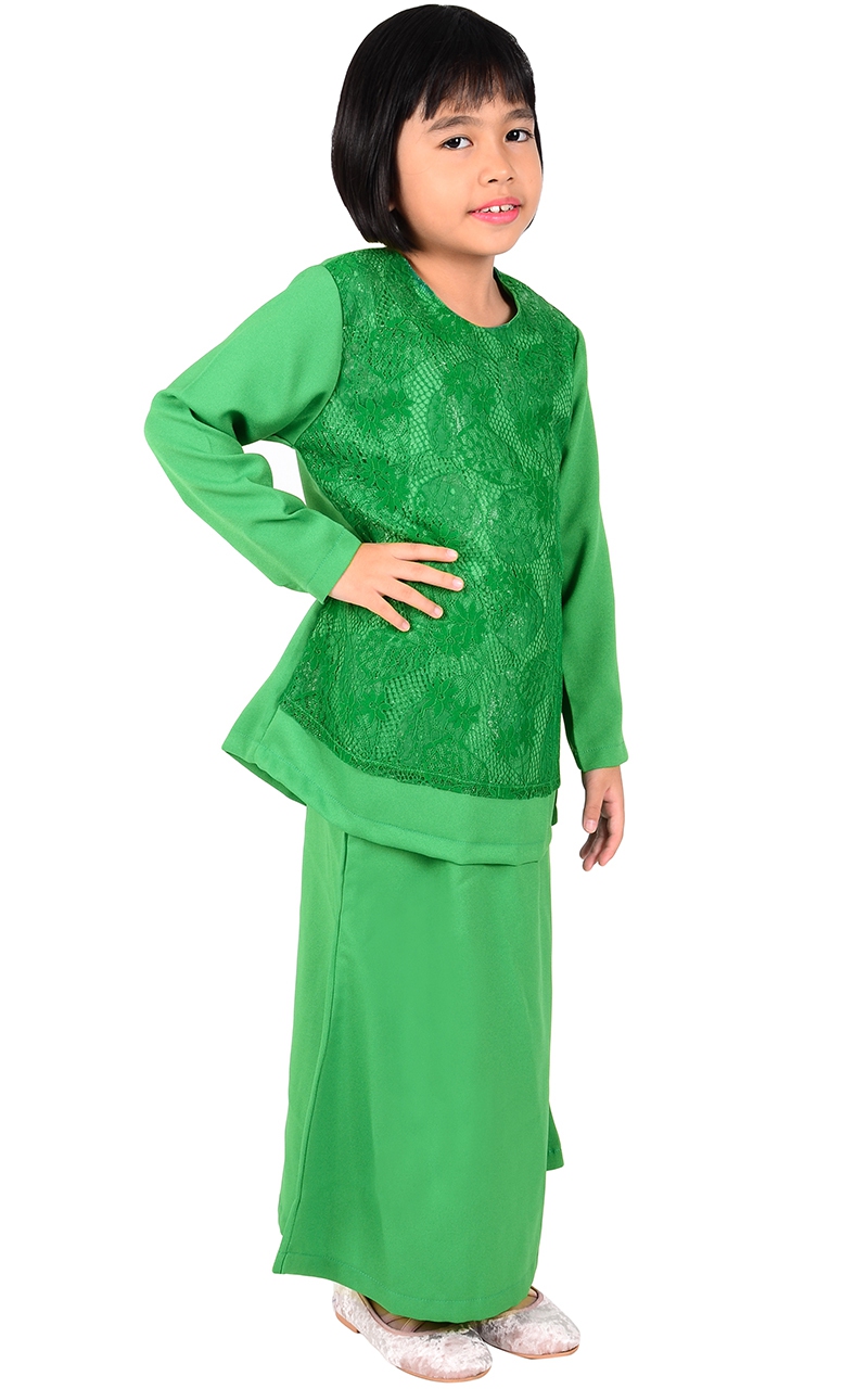  FAMILY SET KIDS BAJU  KURUNG  KALINA LIGHT  GREEN  Baju  