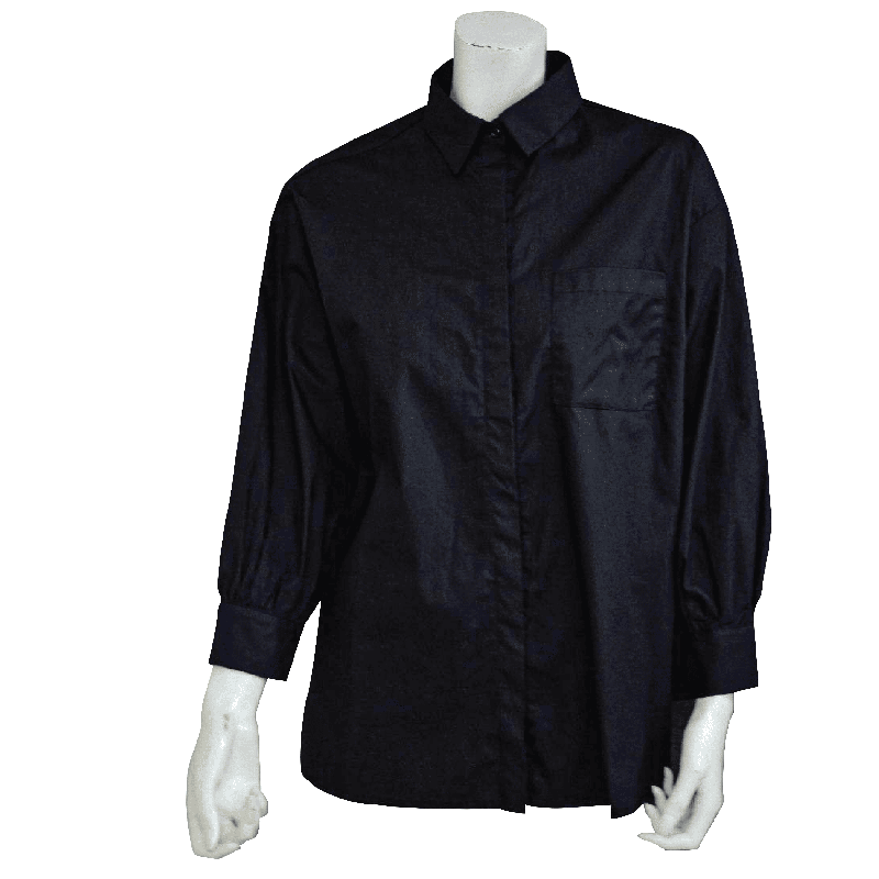 DELANEY FRONT BUTTON SHIRT BLACK