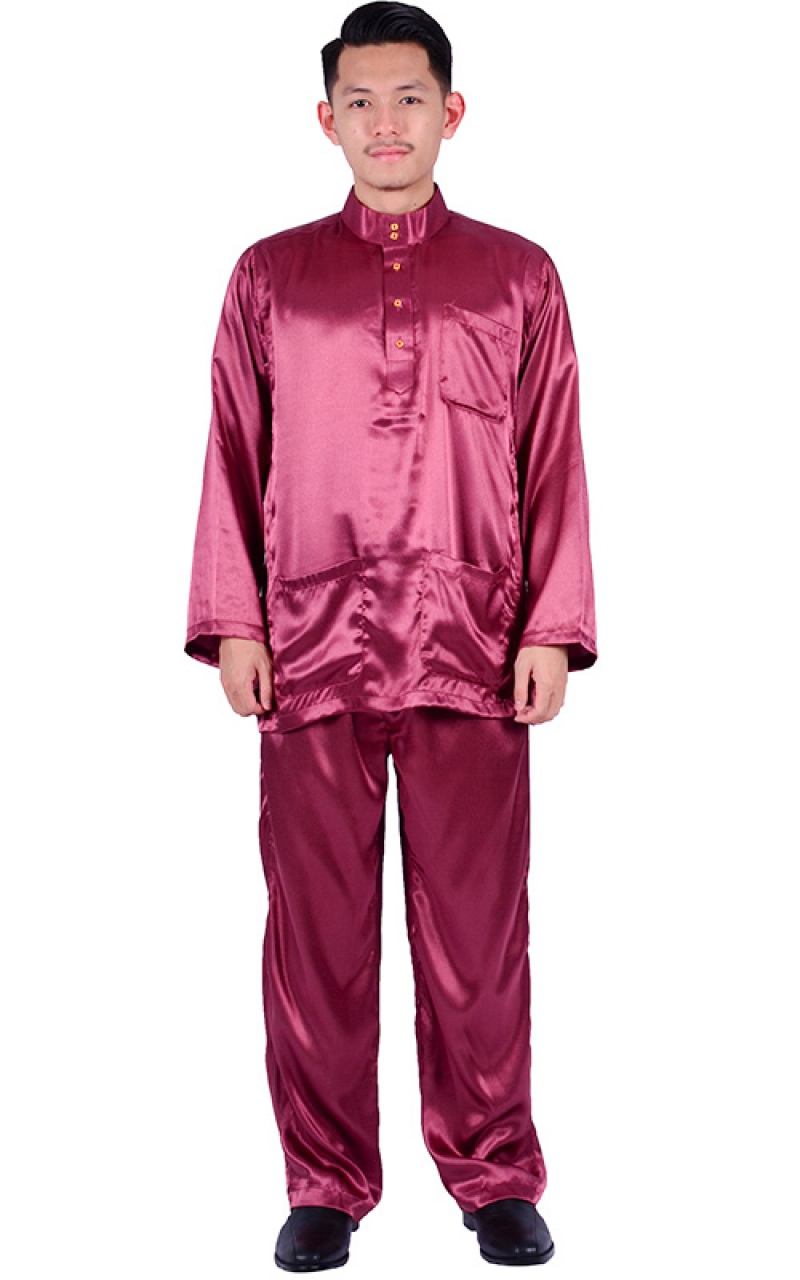 BAJU MELAYU REZA DARK MAGENTA Baju Melayu Men