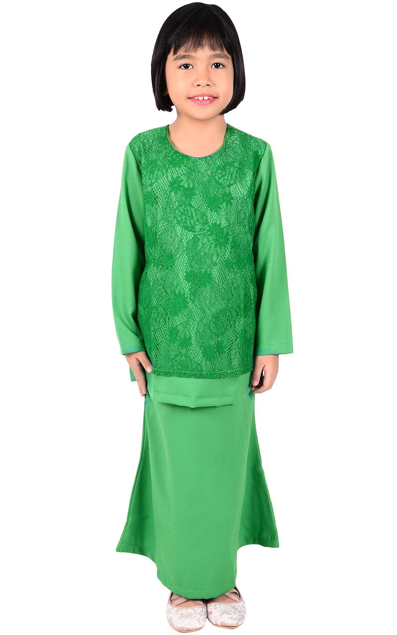  FAMILY SET KIDS BAJU  KURUNG  KALINA LIGHT  GREEN  Baju  