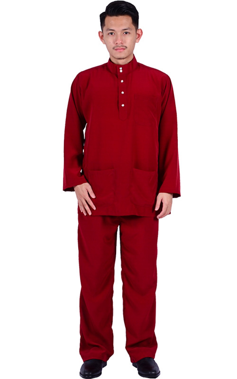  BAJU MELAYU ADRY MAROON Baju Melayu Men