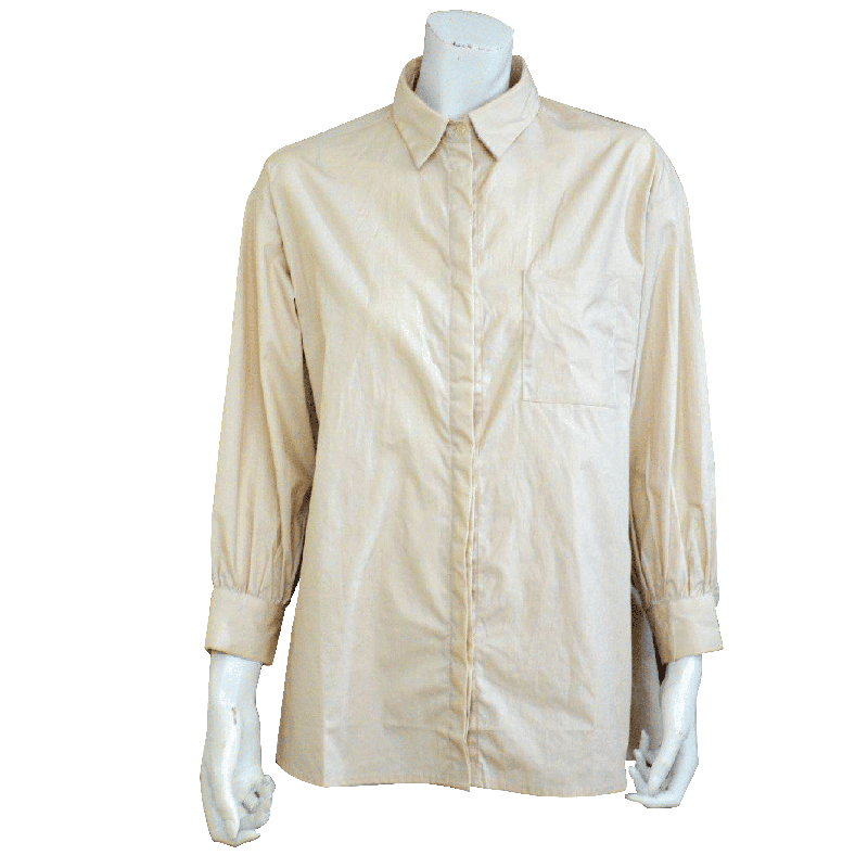 DELANEY FRONT BUTTON SHIRT BEIGE