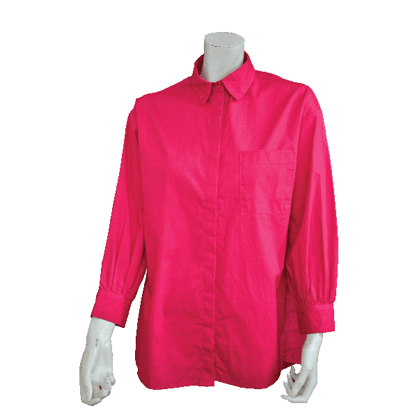 DELANEY FRONT BUTTON SHIRT HOT PINK