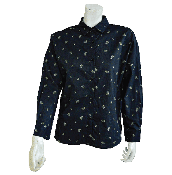 CALESTINA FRONT BUTTON SHIRT BLACK