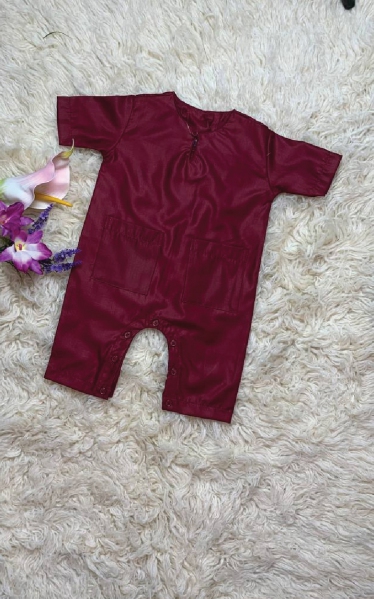 WILLIAM BABY ROMPERS - DEEP RED