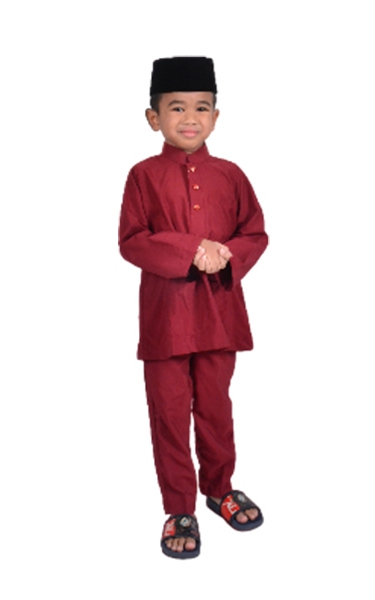 (FATHER & SON) KIDS BM TRADISIONAL ELVIN - DEEP RED