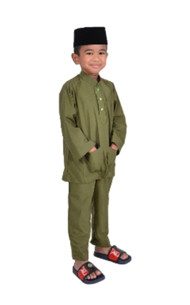 (FATHER & SON) KIDS BM TRADISIONAL ELVIN - OLIVE